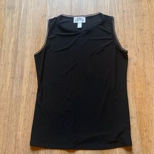 Joseph Ribkoff black size 12 top with beautiful detail on neck and sleeves.